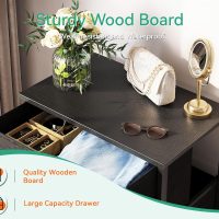 AODK Dresser for Bedroom with 4 Storage Drawers, Small Dressers Chest of Drawers Fabric Dresser with Sturdy Steel Frame, Black - Image 6