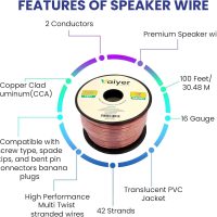 Home Theater System Kit - 2000 Watts Bluetooth Amplifier w/ 6 Qty of 8" Framed Ceiling Speakers 300 W Each, 4-Ch Speaker Selector, Mic, 300 ft Speaker Wire & Remote by Vaiyer - Image 6