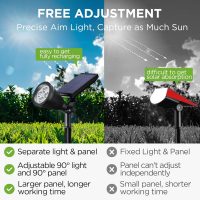 InnoGear Solar Lights Outdoor Waterproof Solar Garden Light for Outside Yard Landscape Lighting Pathway Spot Lights Spotlight Wall Light Auto On/Off, Pack of 6 (Warm White) - Image 2
