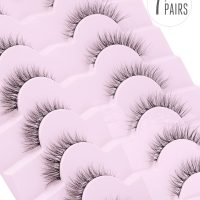 Onlyall Natural Lashes Wispy Lashes Natural Look False Eyelashes Natural Flared Eyelashes False Eye Lashes Soft Fluffy Lashes 7 Pairs D1 Natural (6-13MM) - Image 3