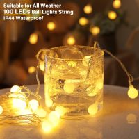 Minetom Globe String Lights, 33 Feet 100 Led Fairy Lights Plug in, 8 Modes with Remote Mini Globe Lights for Indoor Outdoor Bedroom Party Wedding Garden Christmas Tree Decor, Warm White - Image 5