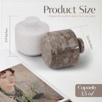 Marble Salt Cellar with Lid 3" White and Oceanic Celtic Salt & Pepper Containers Home & Kitchen, Salt & Sugar Salt Bowls, Kitchen Table Decor - Image 7