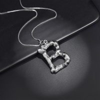 Statement Bamboo Necklace for Women14K Gold/Silver Plated Initial Name Pendant Necklace Big Bamboo Letter Charm Necklace - Image 2