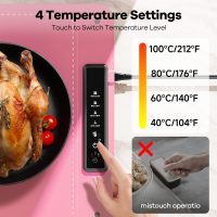 Food Warming Mat for Buffet,Electric Warming Tray with 4 Temperatures Setings and 1/3/5h Timer,Full Surface Heating Food Warmers for Parties Buffets Holidays Daily Use to Keep Food Warm（Pink） - Image 2