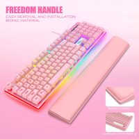 RedThunder K10 Wired Gaming Keyboard and Mouse and Wrist Rest Combo, RGB Backlit, Mechanical Feel Anti-ghosting Keyboard + 7D 7200 DPI Mice+Soft Leather Wrist Rest 3 in 1 PC Gamer Accessories(Pink) - Image 4