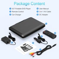 11.5" Portable DVD Player with 9.5" Swivel Screen, 5-Hours Rechargeable Battery,Car DVD Player for Kids,Support CD/DVD/SD Card/USB,Regions Free,Dual Speakers,Black - Image 7