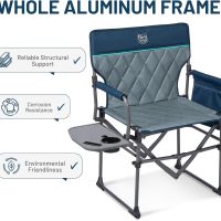 TIMBER RIDGE Aluminum Camping Directors Chair with Side Table Pocket, Portable Folding Heavy Duty Lawn Chair for Fishing Trip Picnic Concert Outdoor 400lbs, Navy 2 Pack - Image 7