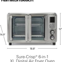 Hamilton Beach Sure Crisp 6-in-1 XL Digital Air Fryer Toaster Oven Combo, With Easy-Access French Doors, Bake, Broil, Toast, Pizza & Reheat Functions, 0.9 cu. ft. Capacity, Stainless Steel (31191) - Image 8