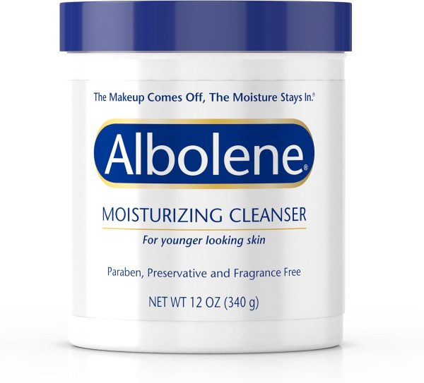 Albolene Face Moisturizer & Makeup Remover - Facial Cleanser & Cleansing Balm - Beta-Carotene Fragrance-Free Cream - 12 oz