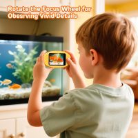 Kids Microscope Handheld, Digital Microscope for Kids with 2" Screen, Pocket Microscope Magnifying Glass for Kids, Portable STEM Toys for Age 5-7 8-13, Photo & Video Edu Gift USB Rechargeable – Orange - Image 6