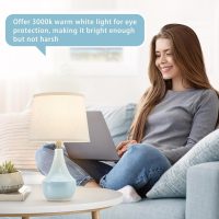 GyroVu Table Lamp Set of 2, 18.63” Ceramic Lamp Classic Beside Lamps Nightstand Lamp Modern Cute Lamp for Living Room, Bedroom & Office Rocker Swtich Sky Blue-LED Bulbs Included - Image 3