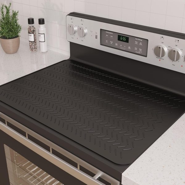 Stove Top Covers for Electric Stove, Thickened Premium Silicone Stove Mat for Glass Top Stove, 28 x 20 Glass Stove Top Cover Protector, Oven Range Top Cover, XL Dish Drying Mat