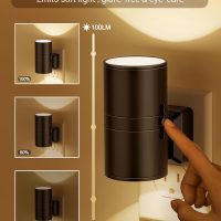 Night Lights Plug into Wall, Dimmable Night Light Plug in, Modern Night Lights with Dusk to Dawn Light Sensor, Soft White 3000K, 0-100LM Adjustable Brightness Nightlight for Hallway Bedroom, 2 Pack - Image 2