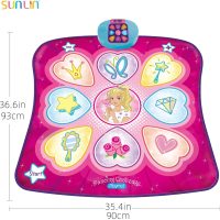 SUNLIN Dance Mat - Dance Mixer Rhythm Step Play Mat - Dance Game Toy Gift for Kids Girls Boys - Dance Pad with LED Lights, Adjustable Volume, Built-in Music, 3 Challenge Levels (3-12 Years Old) - Image 5