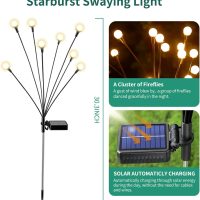 Solar Lights Outdoor Waterproof 4 Pack of 32 LEDs Garden Patio Firefly Decoration Unique Gifts Women Grandparents - Image 2