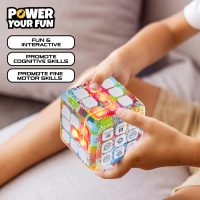 Power Your Fun Cubik LED Flashing Cube Memory Game - Electronic Handheld Game, 5 Brain Memory Games for Kids STEM Sensory Toys Brain Play Puzzle Fidget Light Up Cube Stress Relief Fidget Toy (Tie Dye) - Image 4