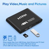 4K@30 Media Player with 2 in 1 Out HDMI Switch Function, 2 Port HDMI Switcher Splitter, Automatic Switch with Remote, Medie Player Supports Image, Music, Video Playback - Image 5