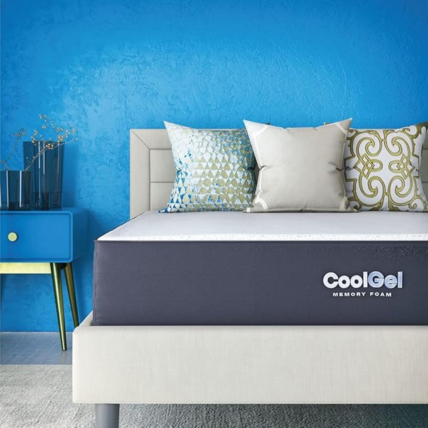 Cool Gel 10 Inch Queen Memory Foam Mattress Medium Firm, Memory Foam Mattress Queen Size Cooling, Made in the USA, 10″ Depth with Pressure Relief, CertiPUR-US Certified No Fiberglass, CoolGel Bed