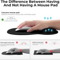 EooCoo Ergonomic Mouse Pad with Gel Wrist Rest Support Middle Concave Design, Relieve Wrist Pain Mousepad, Non-Slip Base for Laptop, Computer, Office Desk Accessories, Carpal Tunnel Syndrome - Image 5