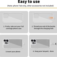 2pcs Transparent Phone Tether Tabs for Clear Phone Cases, Cell Phone Tether Replacement for iPhone Smartphone Case (T Type - Silver Buckle) - Image 4