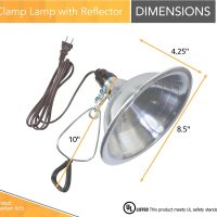 Woods Clamp Lamp Light with Aluminum Reflector; 150W; UL Listed; 6- Foot Cord - Image 2