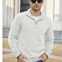 COOFANDY Men's Quarter Zip Up Pullover Slim Fit Lightweight Mock Neck Long Sleeve Sweaters - Image 4