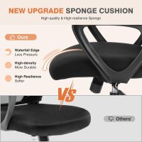 Sweetcrispy Home Office Ergonomic Mesh Executive Chair with Lumbar Support and Rolling Wheels, Computer Desk Adjustable Height Chair for Study - Image 4