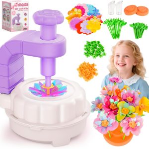 windpaint Toys for Girls 3 4 5 6 7 8 9 10 Years Old, DIY Craft Kits for Kids, Fabric Flower Bouquets for Girls Gifts, Educational Learning Detective Toys for Toddler Kids,Birthdays Gifts (Purple)