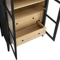 Modway EEI-6639-BLK-OAK Nolan Tall Arched Storage Display Cabinet, Black Oak - Image 6