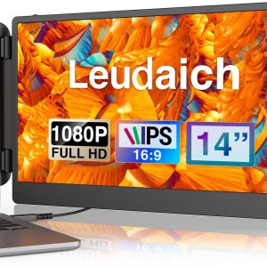 Laptop Screen Extender, FHD 1080P IPS 14" Laptop Monitor Extender, Plug and Play HDMI/Type-C - Compatible with Windows, Mac, Android, Chrome, Xbox, Switch, PS5, Work with 13”-17” Laptops