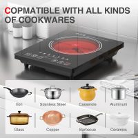 Electric Cooktop, Portable Electric Cooktop 1800W Single Burner Stove with LED Touch Screen, 8 Power & 8 Temperature Levels, Timer, 110V-120V Hot Plate for Home Camping - Image 4