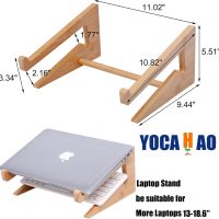 Wooden Laptop Stand Vertical Laptop for 13-18.6in Bamboo Stand for Desk,Laptop Stand Compatible with MacBook Air Pro/Dell XPS/Surface pro/HP/Pixelbook/Lenovo,More Laptops - Image 6