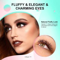 NAGARAKU YY Eyelash Extensions Supplies Y Lash 4D Easy Fan Russian Volume Crisscross YY Eyelashes Handwoven Y Shaped Mesh Wispy Clusters 12 Rows Pre Fanned Eye Lashes Black - 0.07mm D Curl 8-15mm Mix - Image 9