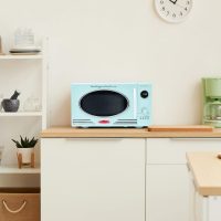 Nostalgia Retro Countertop Microwave Oven, 0.9 Cu. Ft. 800-Watts with LED Digital Display, Child Lock, Easy Clean Interior, Aqua - Image 6