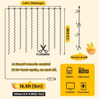 HXWEIYE 300LED Fairy Curtain Lights, 9.8x9.8Ft Warm White USB Plug in 8 Modes Christmas String Hanging Lights with Remote for Bedroom, Indoor, Outdoor, Weddings, Party - Image 5