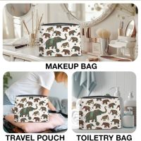 Ethnic Elephant Patterns Makeup Bag for Women Indian Elephants Cosmetic Pouch Travel Toiletry Bag - Image 6