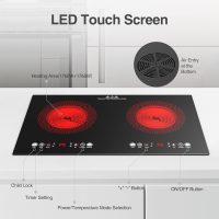 VBGK Electric cooktop,110V 24 inch 2 Burner Electric Cooktop,Built-in and Countertop Stove Top,2200W Stove,9 Power Levels, Kids Lock & Timer,LED touch control,Overheat Protection - Image 8