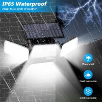 Mokot Solar Lights Outdoor, 288 LED 2800LM Motion Sensor Outdoor Light with Remote Control, 4 Heads IP65 Waterproof Solar Flood Security Lights for Outside Patio Wall -2PACK - Image 4