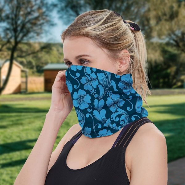 Floral Pattern Cooling Neck Gaiter Face Mask Lightweight Sun Protection Bandana Multifunctional Outdoor Headwear