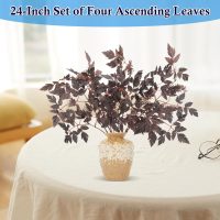 Fall Decor Artificial Cimicifuga 4 Bundles 24 Inches Tall, Deep Purple Faux Flowers with Bendable Stems for Thanksgiving Halloween Centerpieces, Wedding Home Farmhouse Decor (Dark Purple) - Image 4
