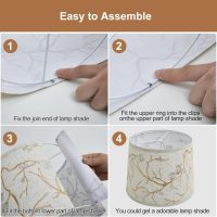 Lampshades Set of 2 for Table Floor Lamp, Lampshades with with Flower Design, 12.7" Top x 12.7" Bottom x 10" High, Natural Linen Hand Crafted, Lamp Shade Harp Holder Included - Image 8