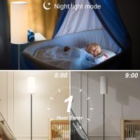 luckystyle LED Floor Lamp for Living Room, Dimmable Standing Lamps with Foot Switch,Remote Custom Color Temperature Black Pole Lamp with Lampshade,12W Led Bulb Tall Lamps for Bedroom Office Kid Room - Image 7