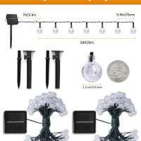Solar String Lights Outdoor Waterproof, 2 Pack 60 LED 36.5 FT Each, Solar Powered Patio Lights with 8 Lighting Modes for Garden Yard Porch Wedding Party Decor (Warm White) - Image 2