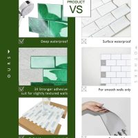STICKGOO 10-Sheet Subway Tile Peel and Stick Backsplash, Self Adhesive Vinyl Wall Tiles, Stick on Backsplash for Kitchen and Bathroom(Thicker Design) - Image 5