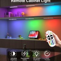 SZOKLED Under Cabinet Lights Wireless, 48-LED Under Cabinet Lighting Rechargeable, Closet Light with Timer & Dimmable, Under Counter Lights for Kitchen Shelf Pantry Desk (4 Packs) - Image 2