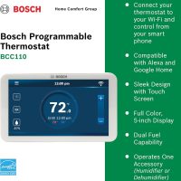 Bosch Connected Control BCC110 Smart Phone Wi-Fi Thermostat - Compatible with Alexa - Touch Screen, White - Image 2