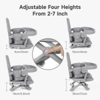 YOLEO Baby High Chair Booster Seat for Dining Table, Adjustable Height Travel Foldable High Chairs with Tray - Image 6