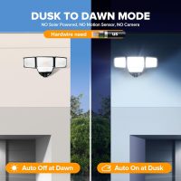 LUTEC 80W Dusk to Dawn Flood Lights Outdoor, 9000LM Super Bright LED Security Light with Photocell, IP65 Waterproof, 5000K Daylight, Hardwired 4 Heads Floodlight for Garage, Yard (Black) - Image 4