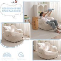 MAXYOYO Kids Bean Bag Chair, Stuffed Toddler Bean Bag Sofa with Filler Bean Bag Chair for Boys and Girls, Lazy Sofa with Pocket Floor Chair for Gaming, Reading, Beige - Image 8