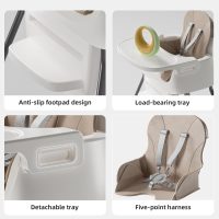 Portable Baby Highchair for Months Infants and Toddlers with 5 Point Harness Convertible Comfortable Seat for Cozy Eating Table Sit Up High Chair and Seats for Sitting Up Back Booster Feeding Chairs - Image 9
